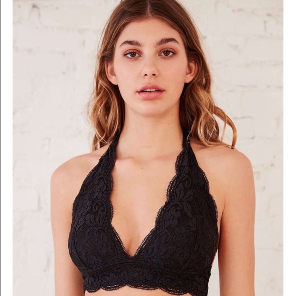UO lace halter bra